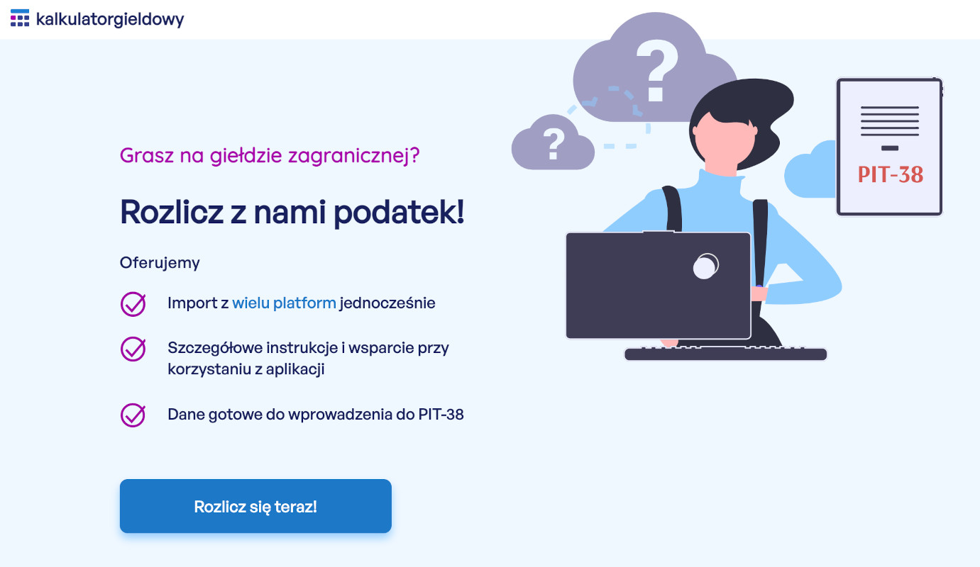 Tak wygląda strona kalkulatorgieldowy.pl